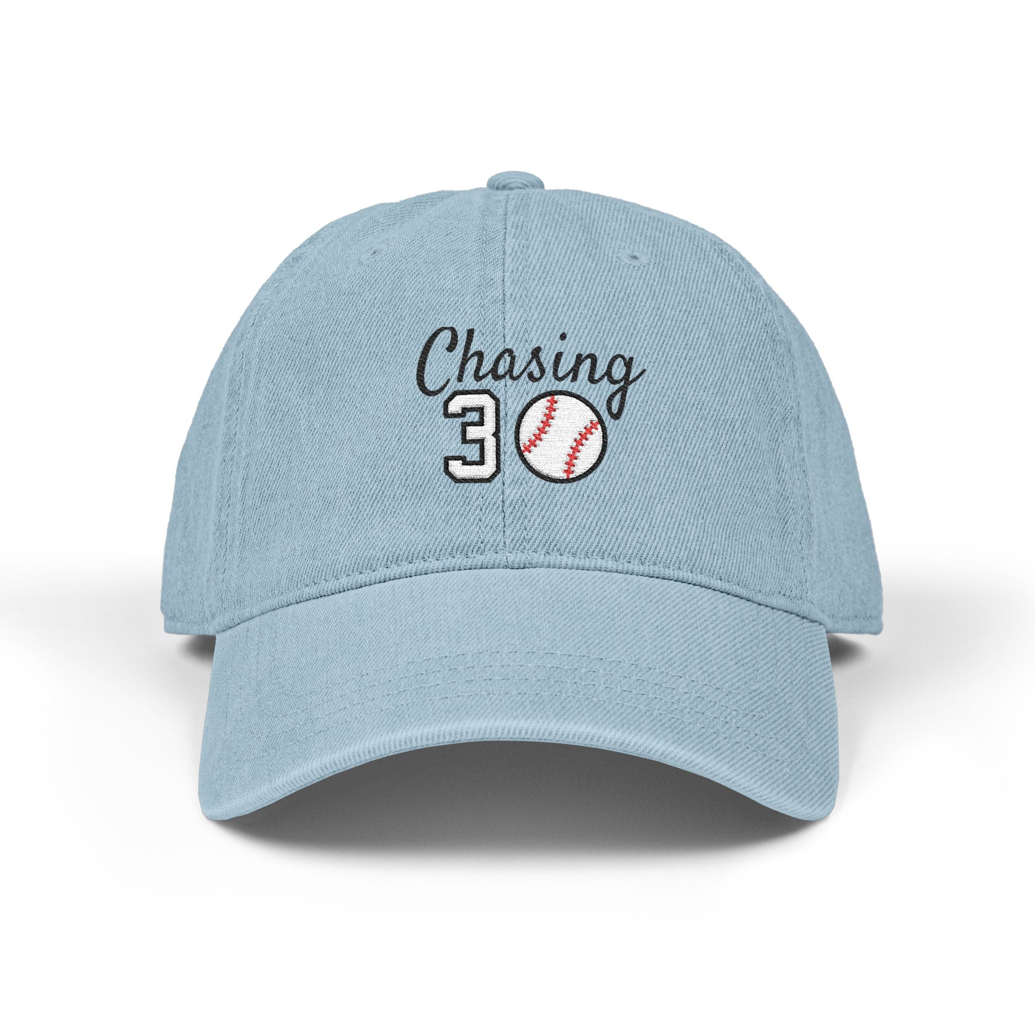Embroidered Chasing 30 Denim Hat