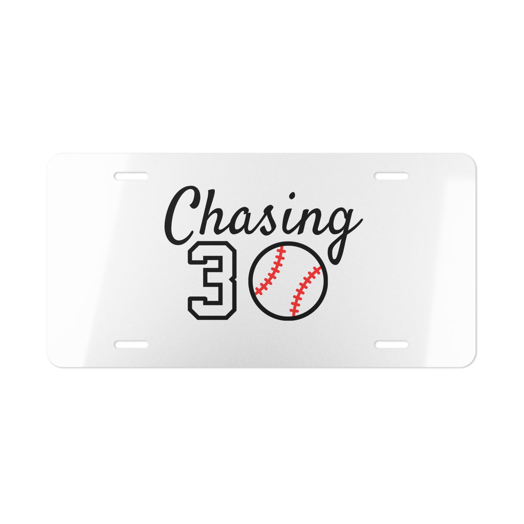Chasing 30 Baseball Vanity Plate
