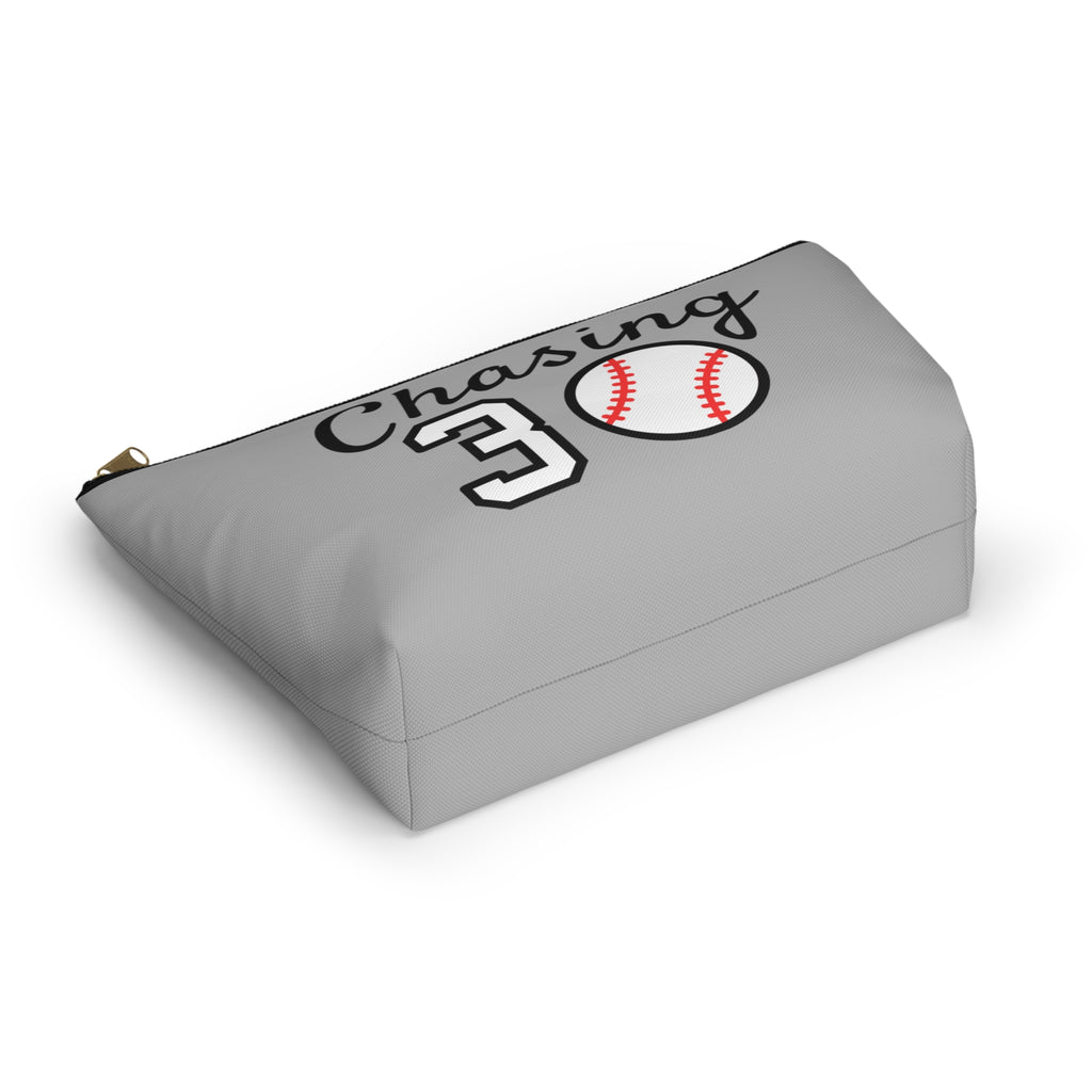 Chasing 30 Gray Zippered Pouch