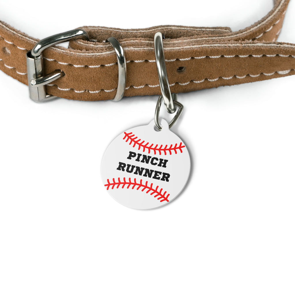 Baseball Pinch Runner Dog Collar Tag