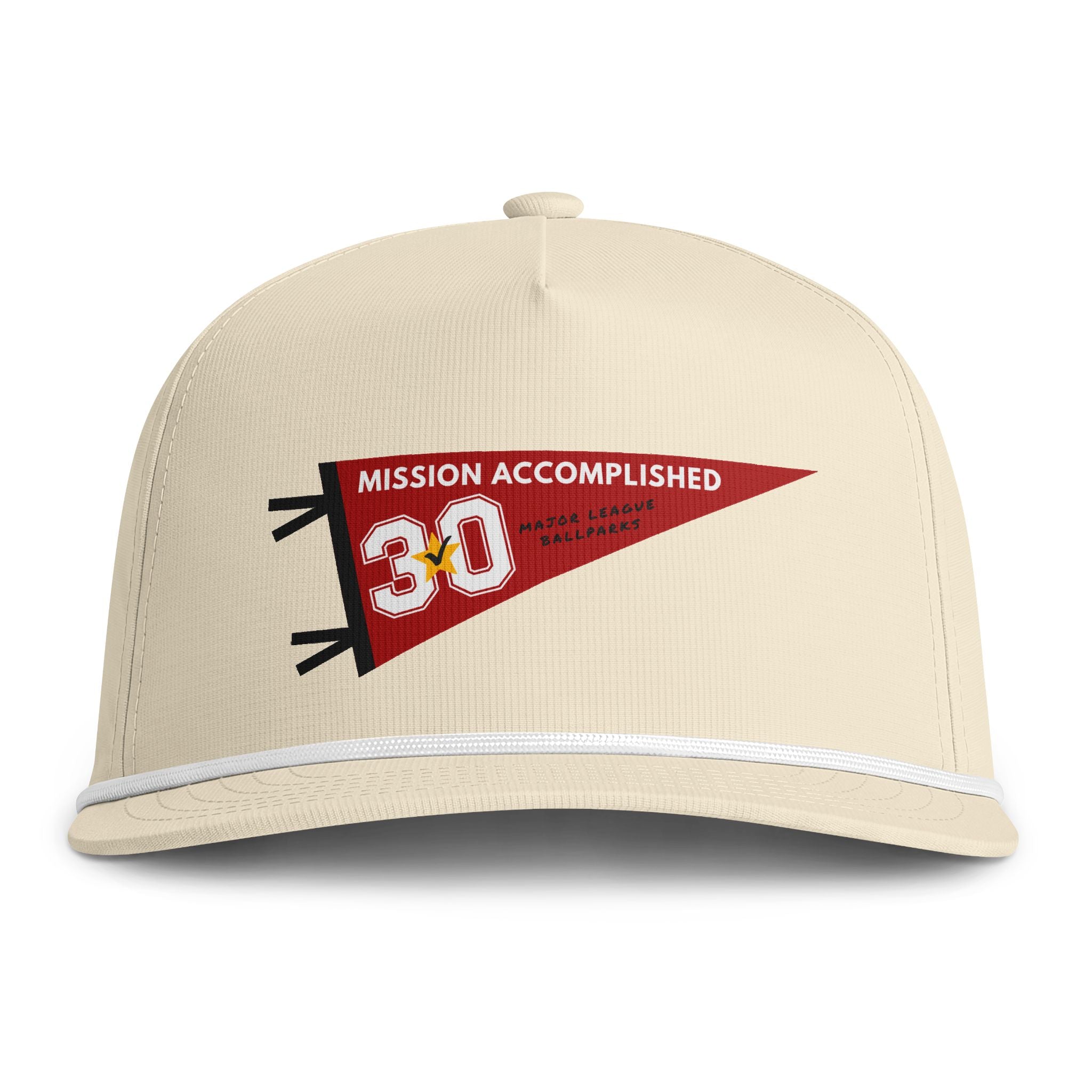 Chasing 30 Accomplished Pennant Sunwashed Rope BaseballCap