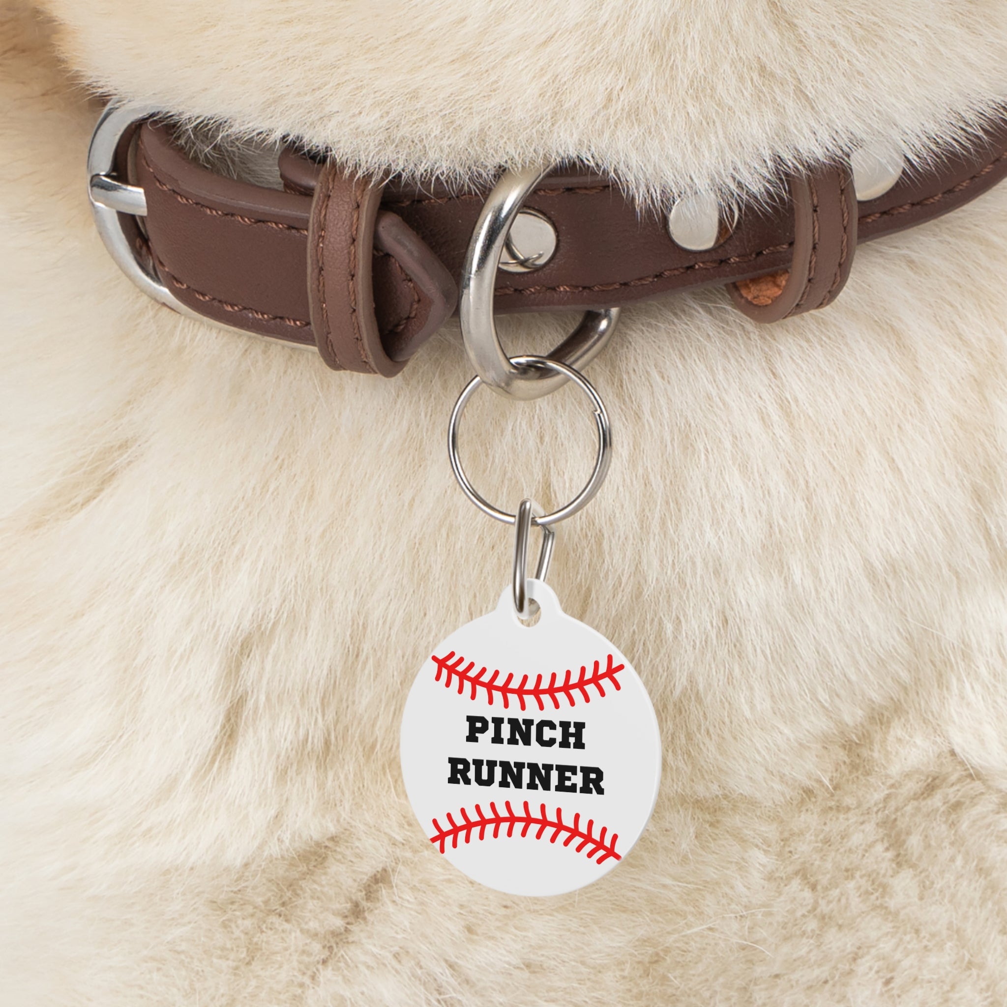 Baseball Pinch Runner Dog Collar Tag