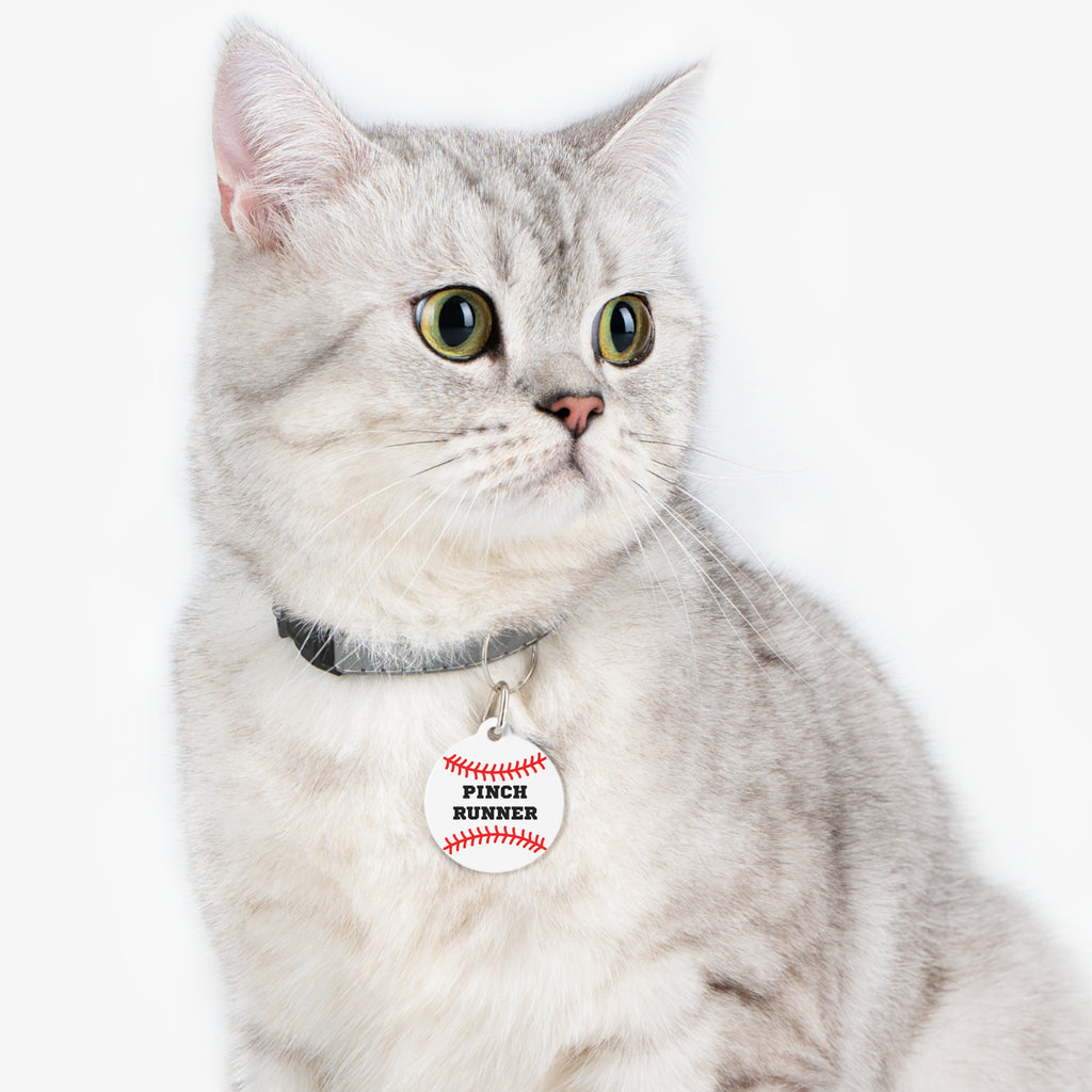 Baseball Pinch Runner Dog Collar Tag