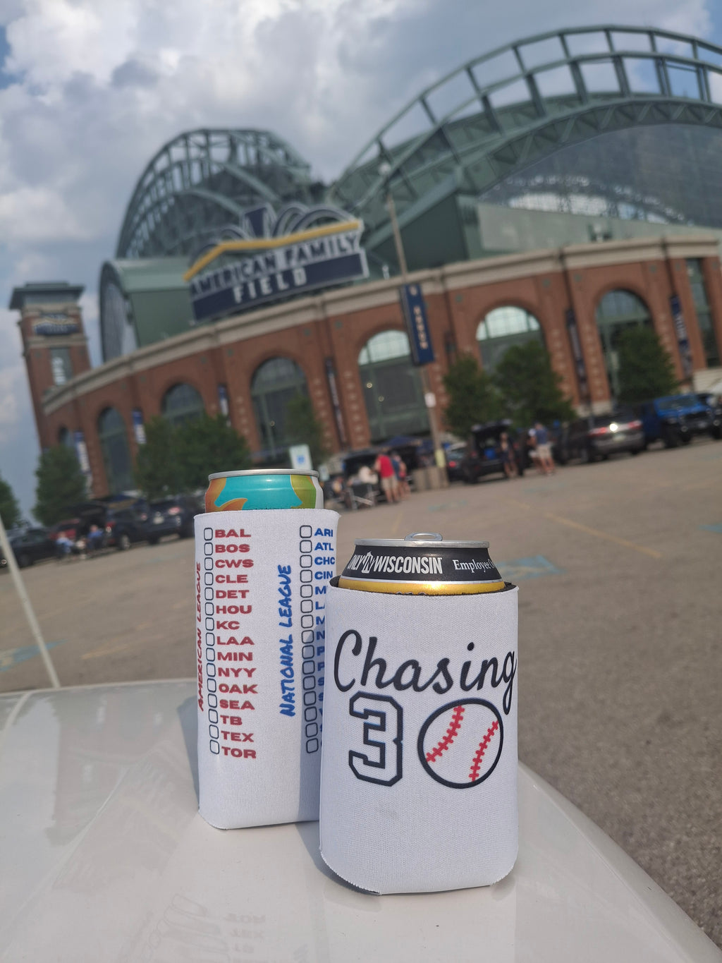 Baseball Chasing 30 Can Koozie