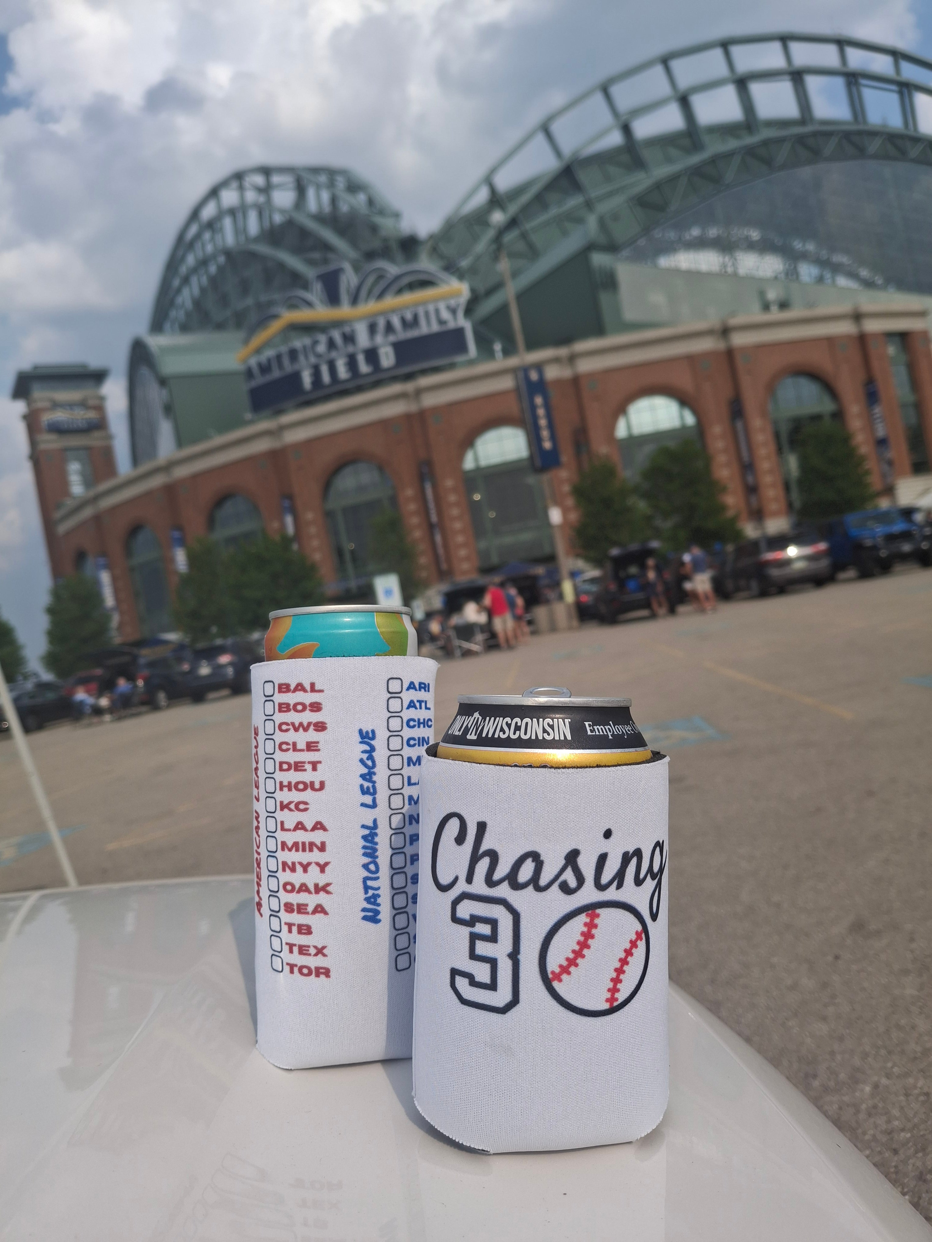 Baseball Chasing 30 Can Koozie