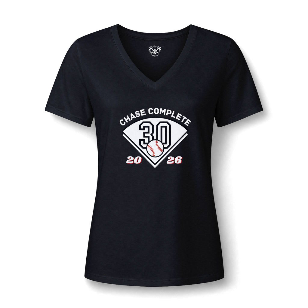 Women's Chasing 30 Relaxed V-Neck Baseball Tee