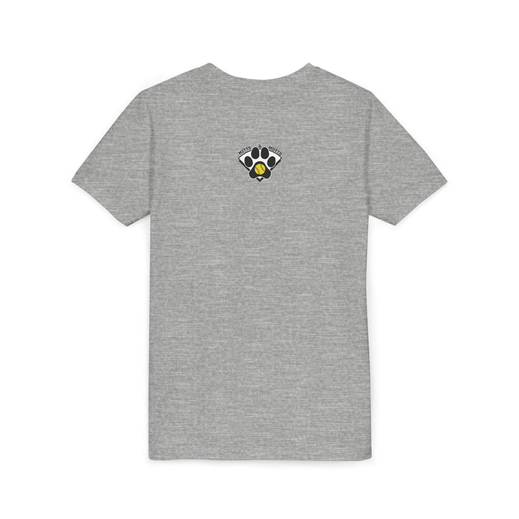 Youth Softball Helmet Hair Short Sleeve  Tee