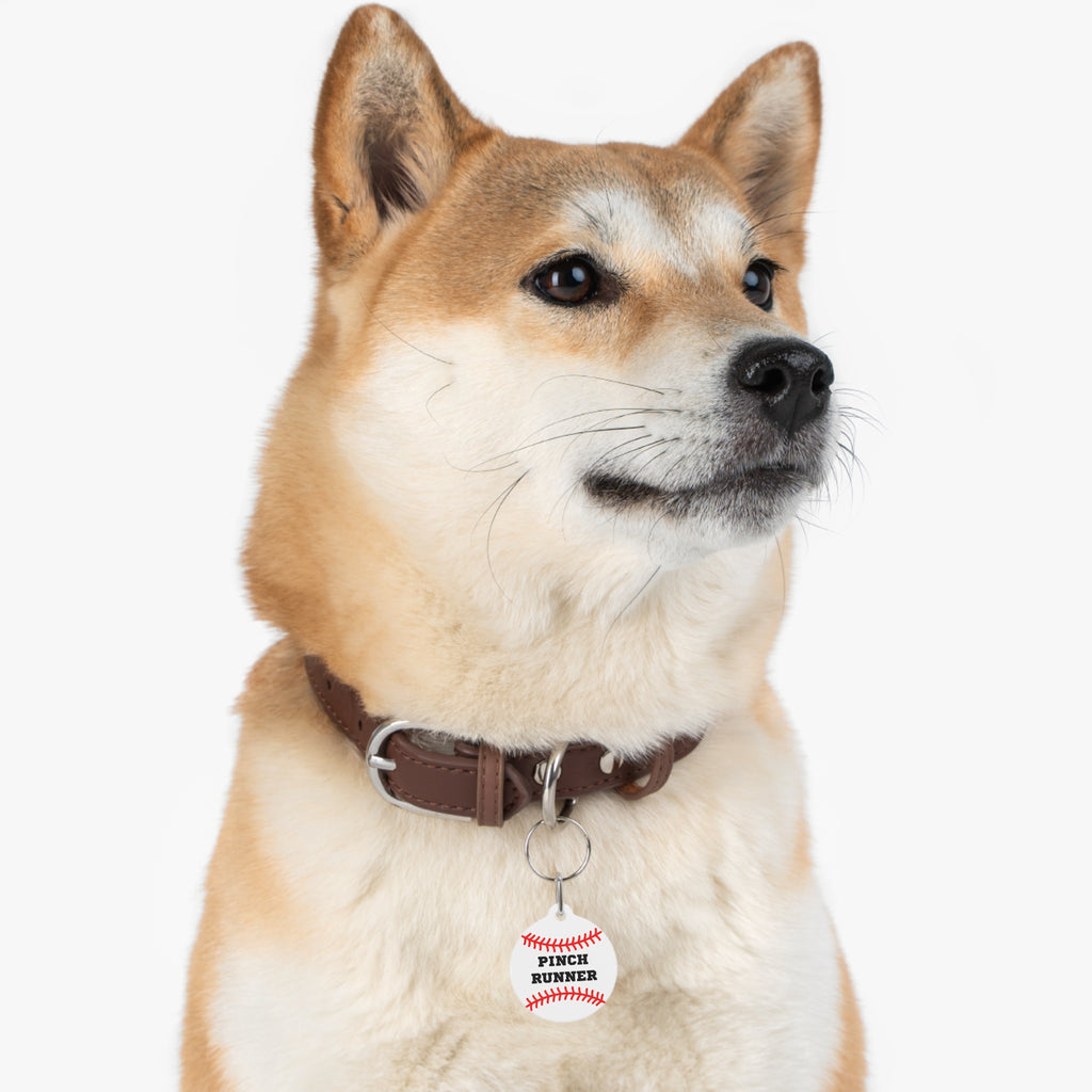 Baseball Pinch Runner Dog Collar Tag