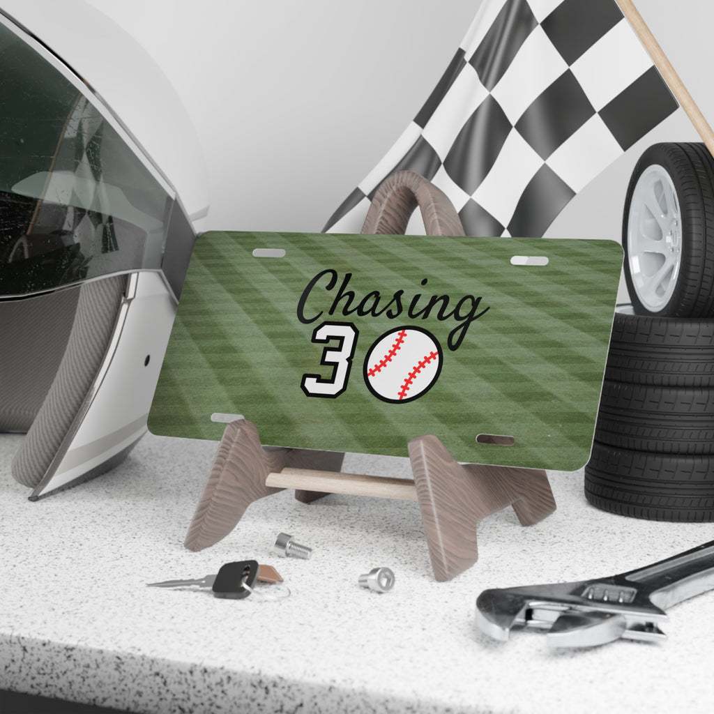 Chasing 30 Baseball Vanity Auto License Plate