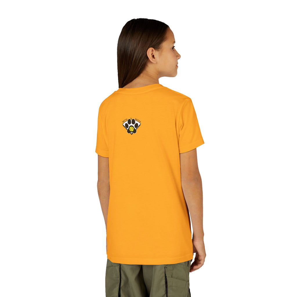 Youth Softball Helmet Hair Short Sleeve  Tee
