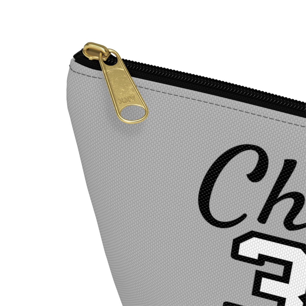 Chasing 30 Gray Zippered Pencil Cosmetic Pouch