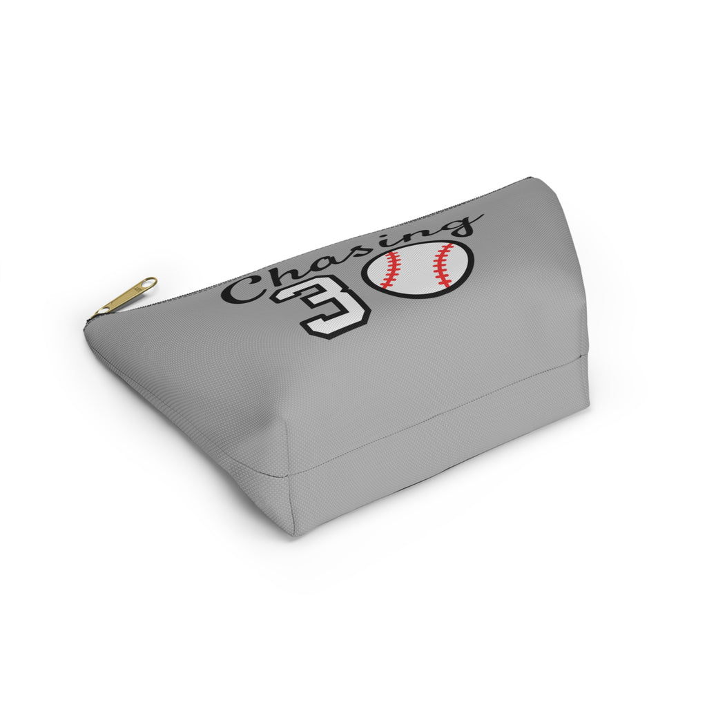 Chasing 30 Gray Zippered Pouch