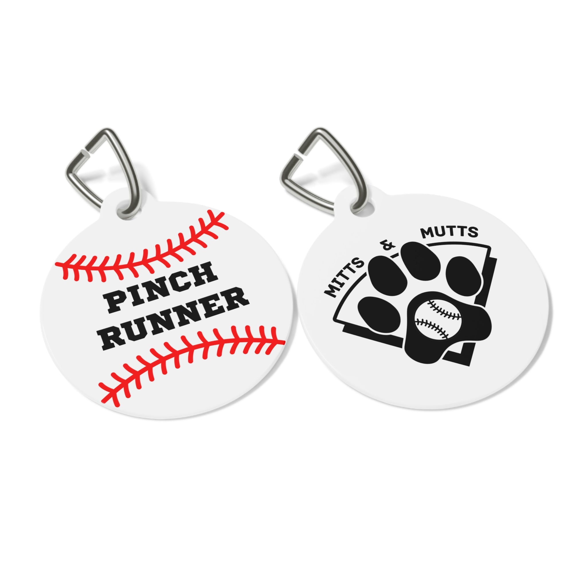 Baseball Pinch Runner Dog Collar Tag