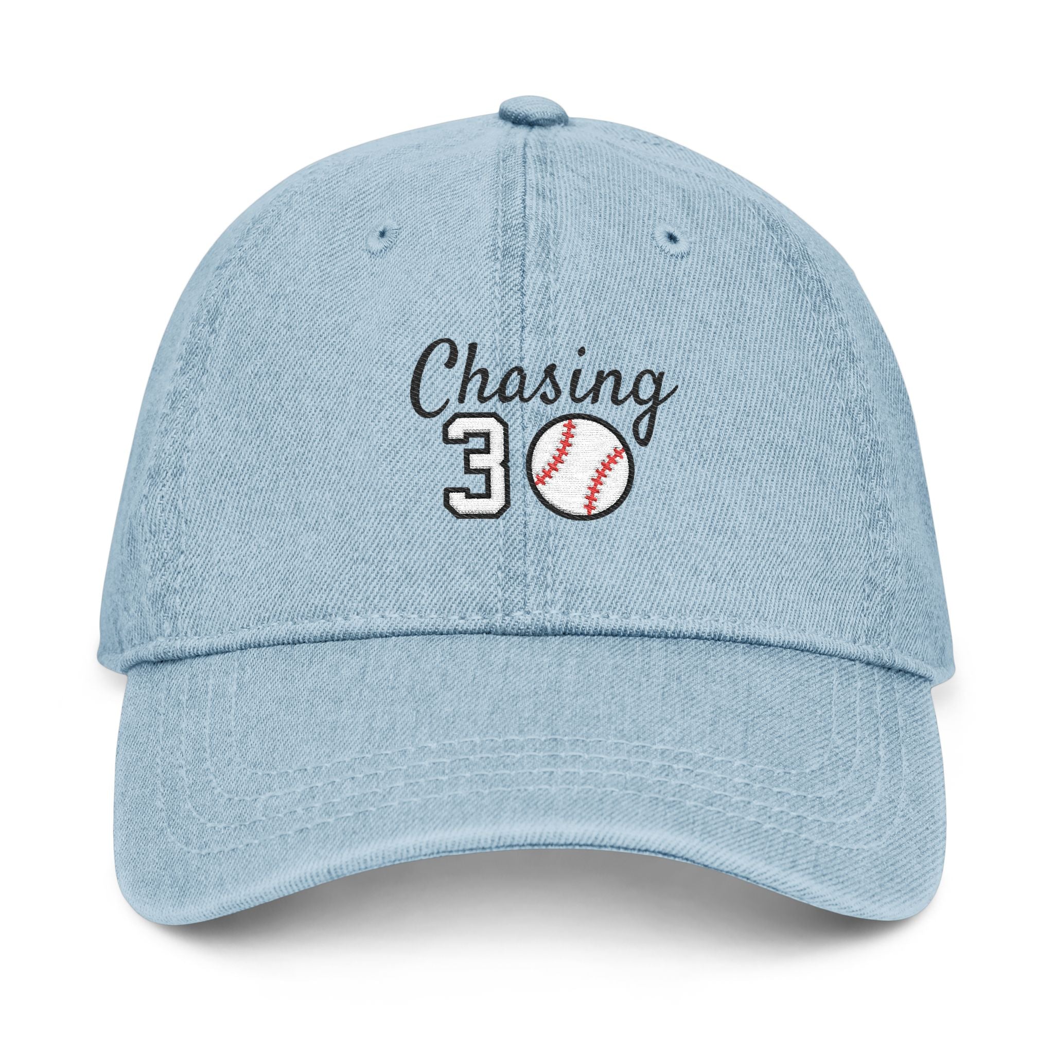 Embroidered Chasing 30 Denim Hat